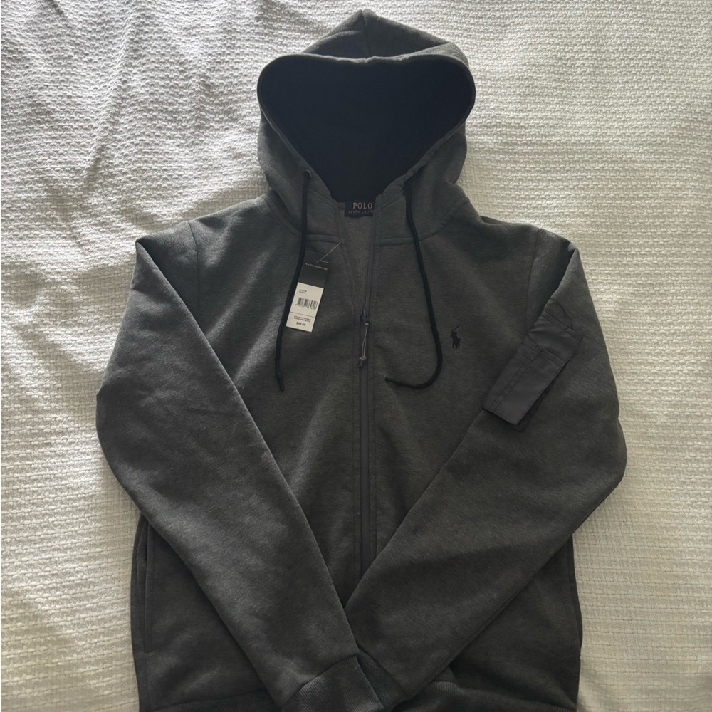 Brand New Polo Ralph Lauren Gray Zip Up hoodie